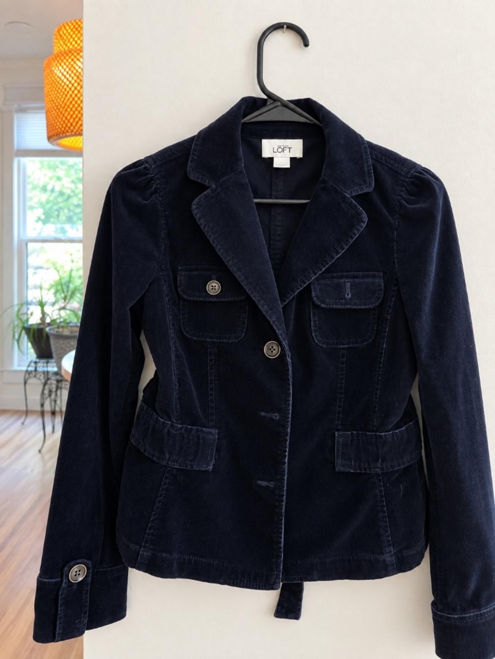 Ann Taylor LOFT Navy Corduroy Blazer Jacket Size 2